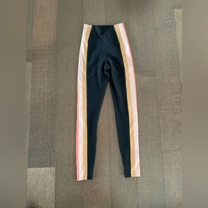 Beach riot orange hued striped leggings